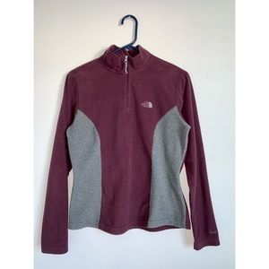 Purple/Grey Quarter Zip North Face Pull-over